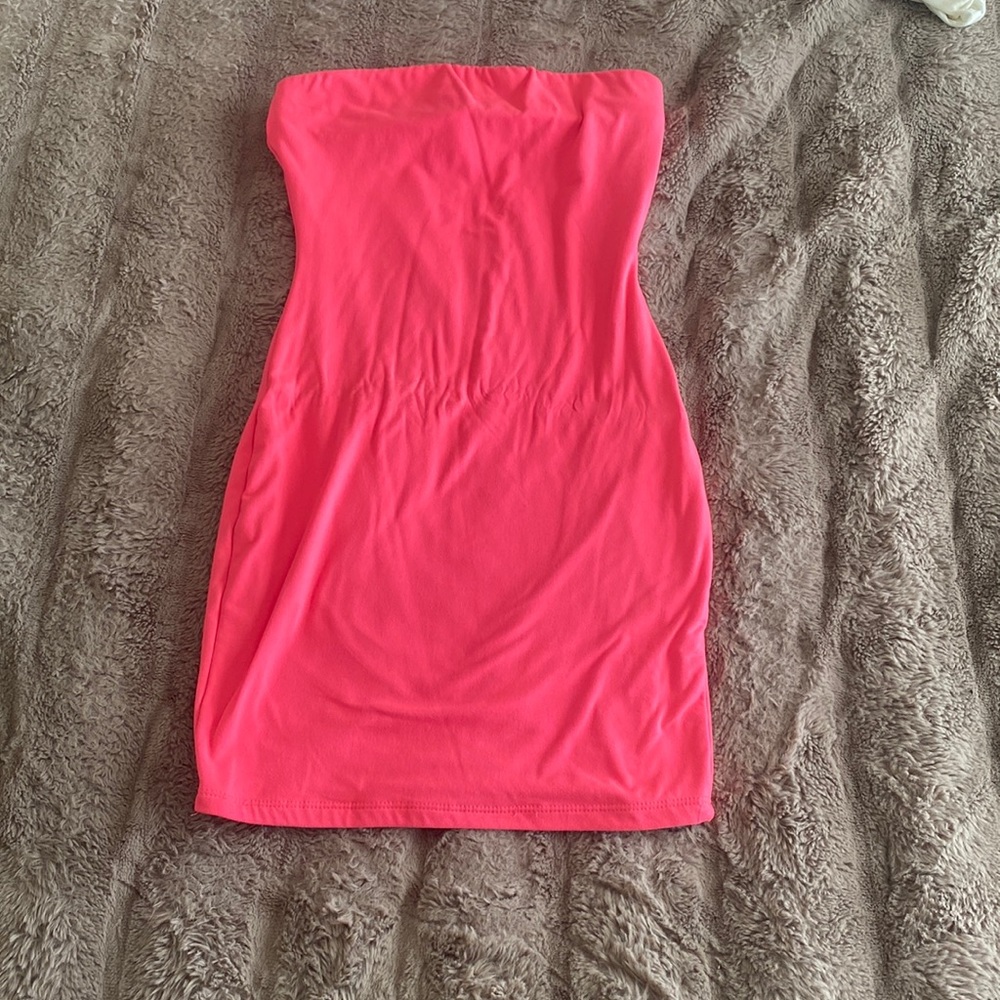 Hot pink tube dress
